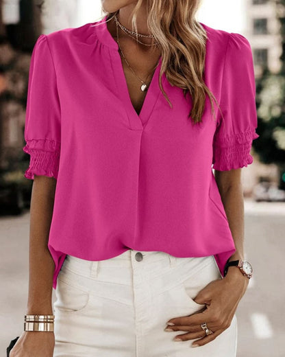 Elara | Blusa Chic Cuello en V para Mujer
