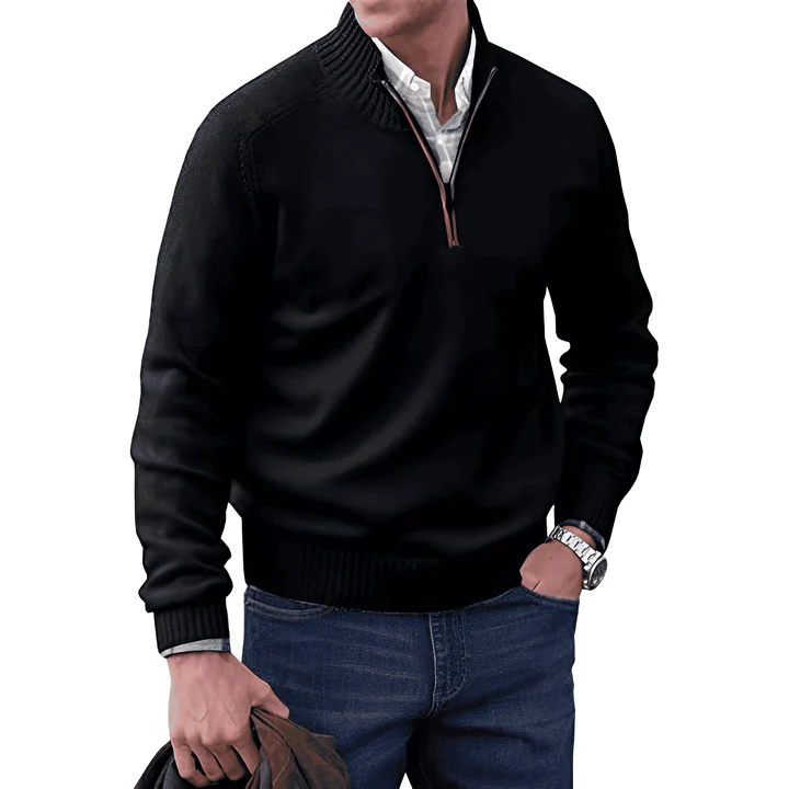 Elegante jersey con cremallera y diseño refinado