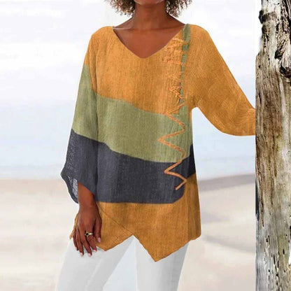 Laryssa - Camisa tricolor de moda para mujer