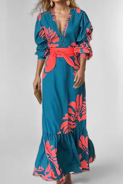 Aria | Maxi Vestido Boho de Cuello en V para Mujer