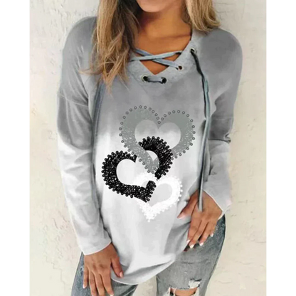 Wilna Sweater | Jersey casual estampado corazón