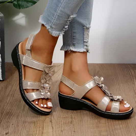 Penelope® | Sandalias con tacón de cuña, encanto retro y soporte ortopédico