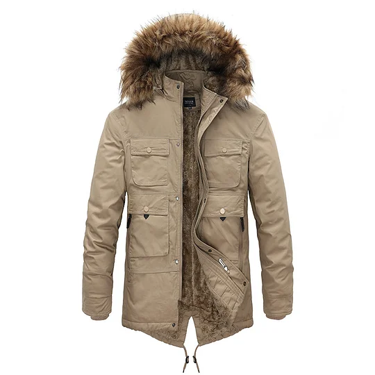 Chaqueta de invierno para hombre | Parka gruesa con capucha y forro extraíble | Abrigo cálido | Chaqueta de moda oversize