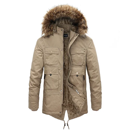 Chaqueta de invierno para hombre | Parka gruesa con capucha y forro extraíble | Abrigo cálido | Chaqueta de moda oversize