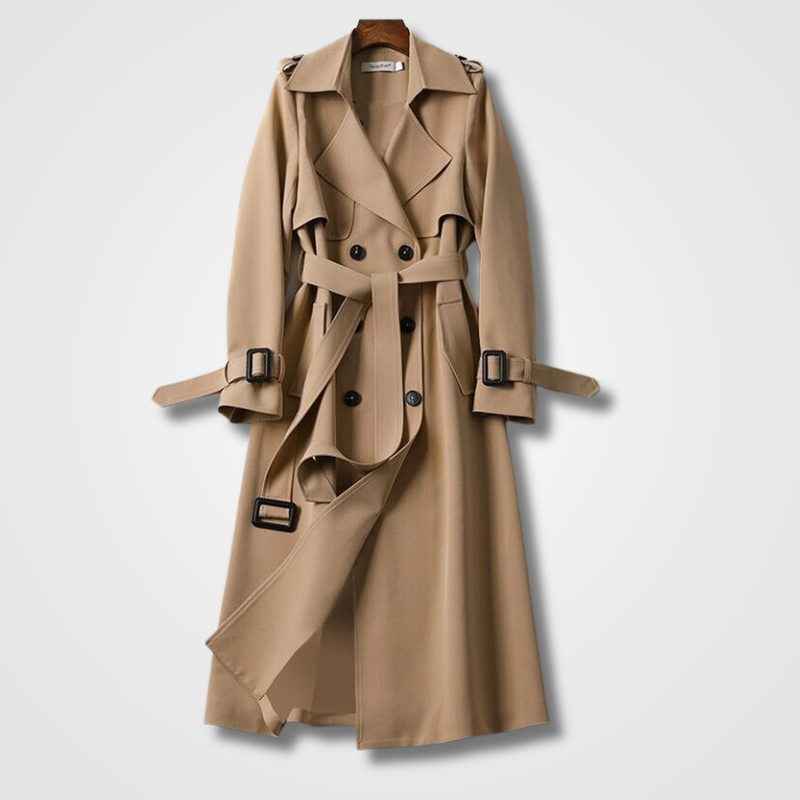 Qima Jacket | Elegante Chaqueta Larga Trench Coat