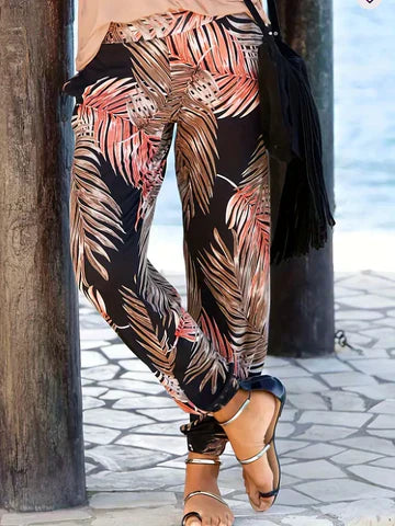 Pantalones de playa de cintura alta para mujer