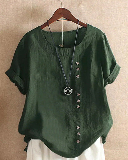 Vera | Camiseta lisa de cuello redondo y manga corta