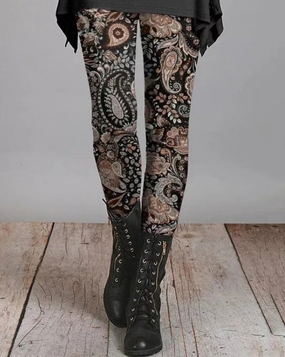 Leggings retro de estilo étnico