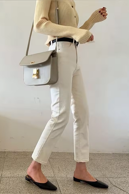 Sienna | Vaqueros rectos beige de mujer