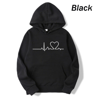 Heidi Mode | Casual Chic - Sudadera con capucha y estampado de corazones