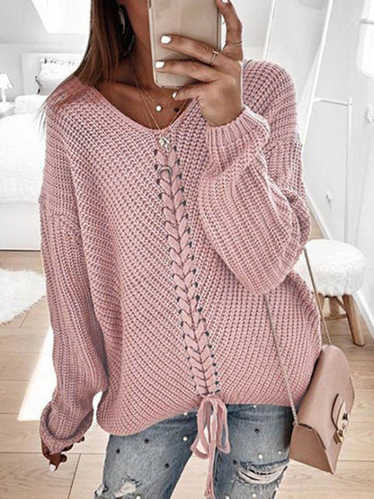 Elegante jersey de cuello redondo y corte holgado