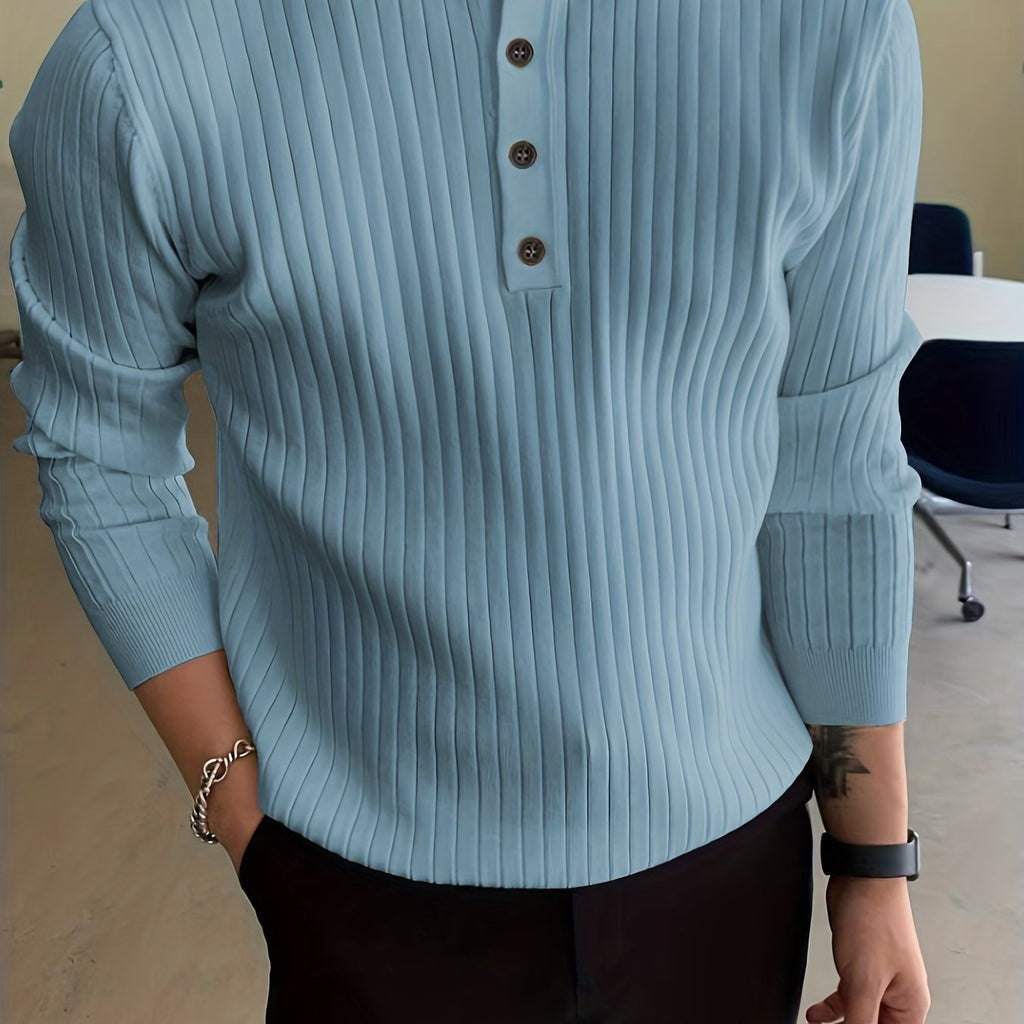 Jersey de abrigo para hombre con gran elasticidad y cierre de botones