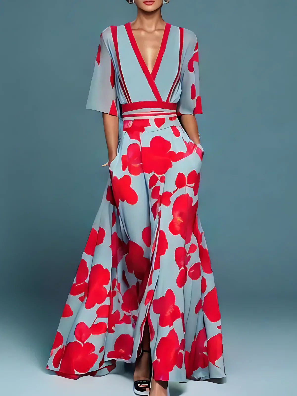 Elegante vestido floral para el bolso