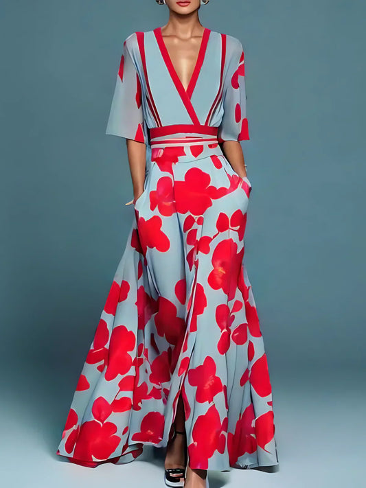 Elegante vestido floral para el bolso