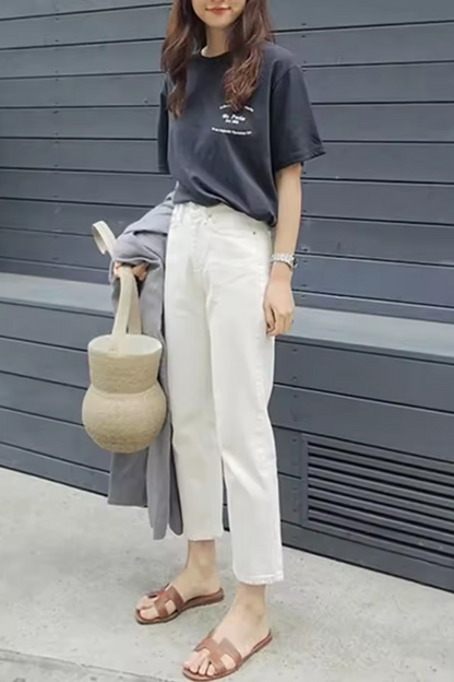 Mina | Jeans boyfriend blancos de mujer