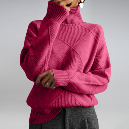 Elegante jersey de cuello alto para mujer