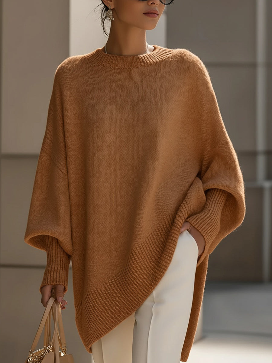 Damski Sweter Swetrowy Poncho Oversize