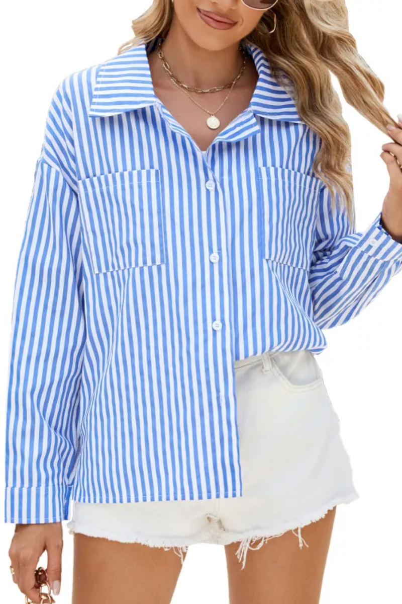 Sabrina | Camisa de rayas con botones para mujer