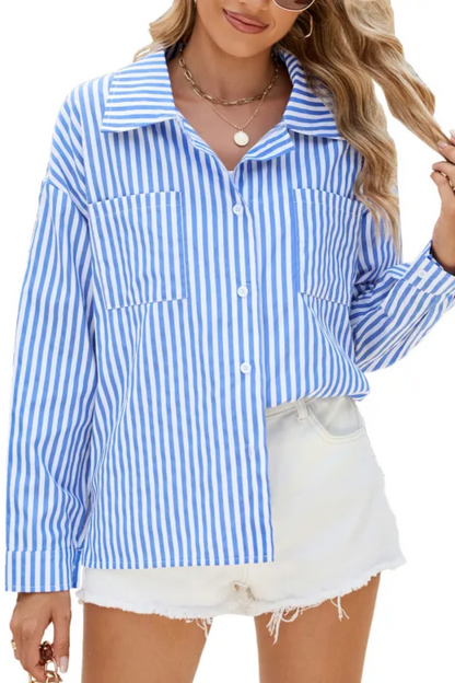 Sabrina | Camisa de rayas con botones para mujer
