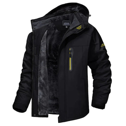 Elegante y cálida chaqueta de invierno de forro polar grueso con capucha para hombre | Ideal para otoño/invierno