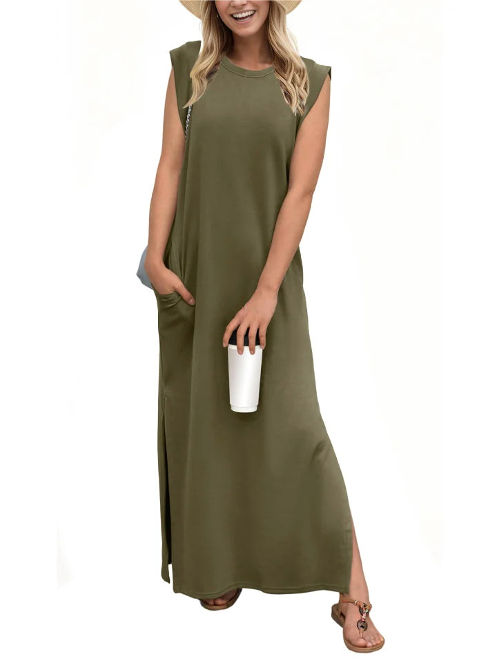 vestido casual holgado sin pliegues