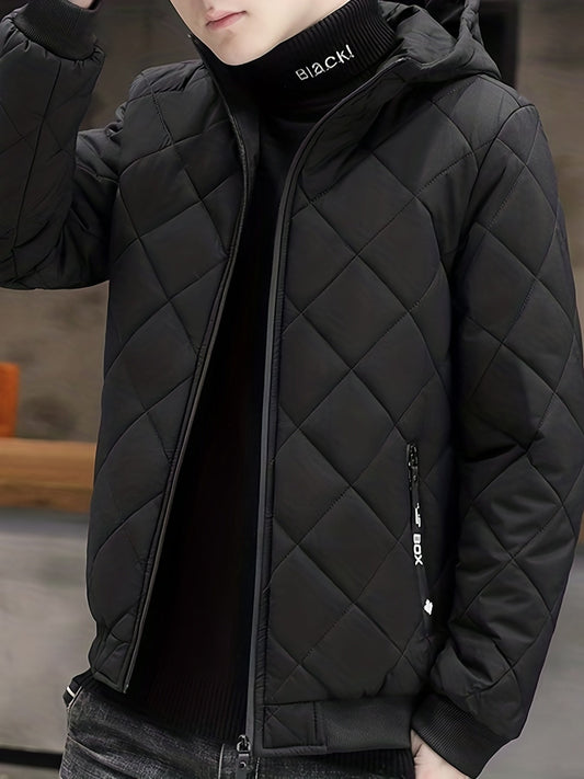 Cálida chaqueta de invierno con capucha para hombre | Perfecta para actividades al aire libre