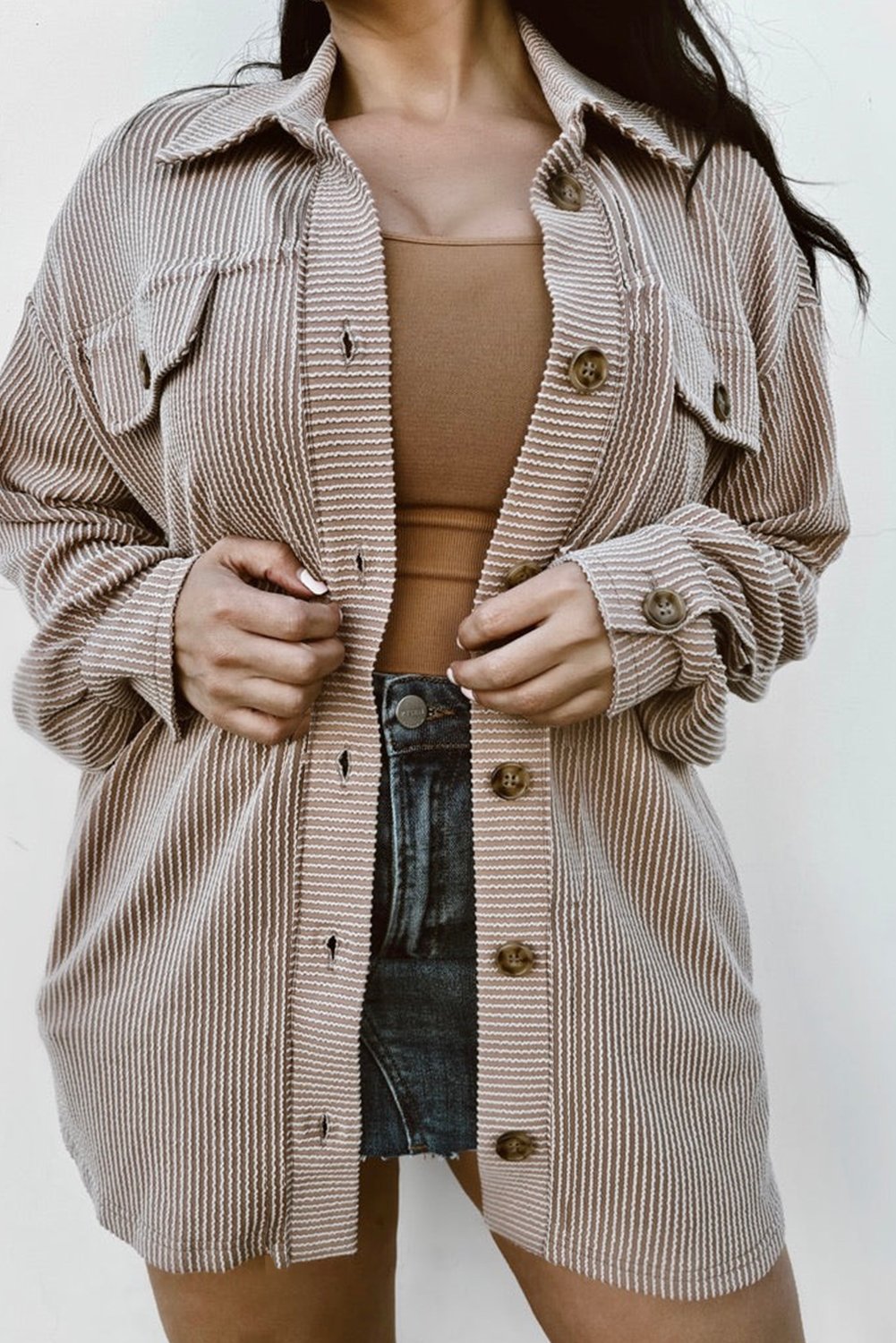 Chaqueta de cordón con hombros caídos gris oscuro