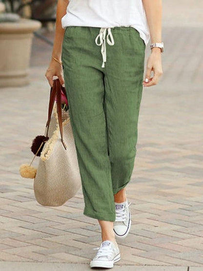 Pantalones con cordón de algodón