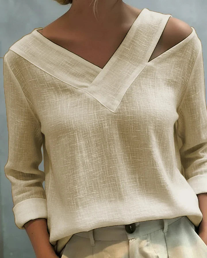 Damska Bluzka Z Wycięciem V-Neck