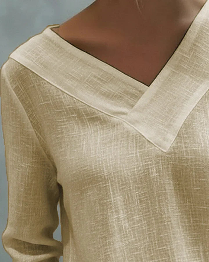 Damska Bluzka Z Wycięciem V-Neck