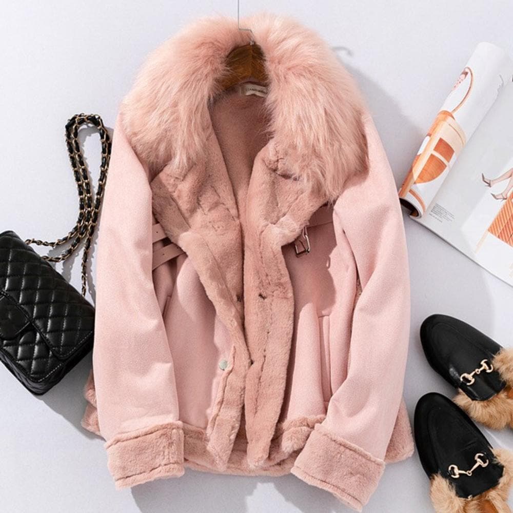NANON - PRECIOSA CHAQUETA DE ANTE CON PIEL SINTÉTICA