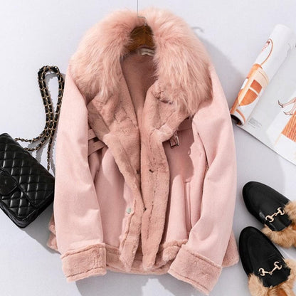 NANON - PRECIOSA CHAQUETA DE ANTE CON PIEL SINTÉTICA