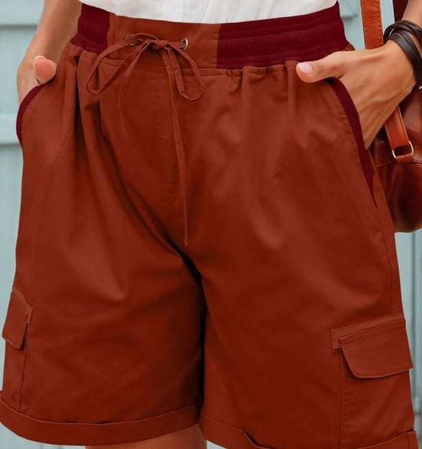 Pantalones cortos casual de cintura alta para mujer