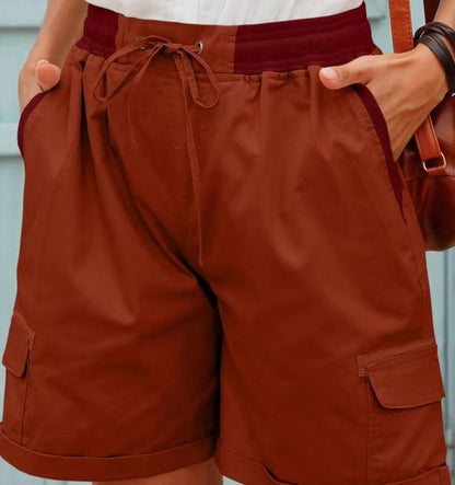 Pantalones cortos casual de cintura alta para mujer