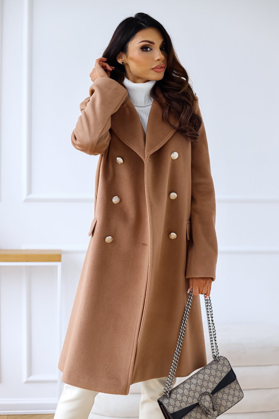 Clara | Abrigo de lana con doble botonadura para mujer, elegante y cómodo