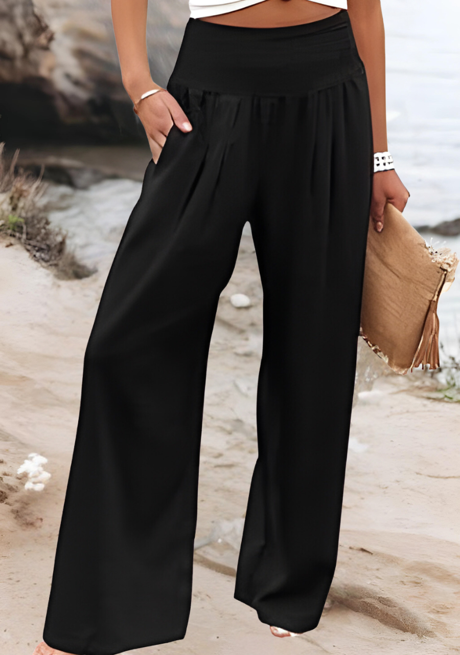 Iris | Pantalones Palazzo Bohemios | Elegantes y Aireados | Cintura Smock