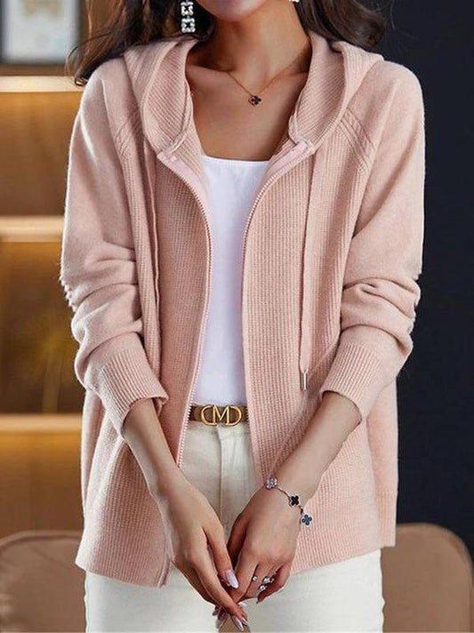 Maria | Sudadera rosa lisa con capucha