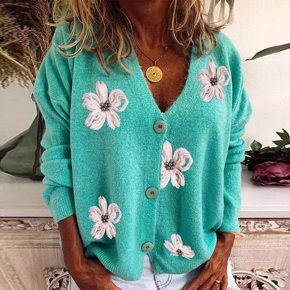 Allyn - Chaqueta verde con estampado floral