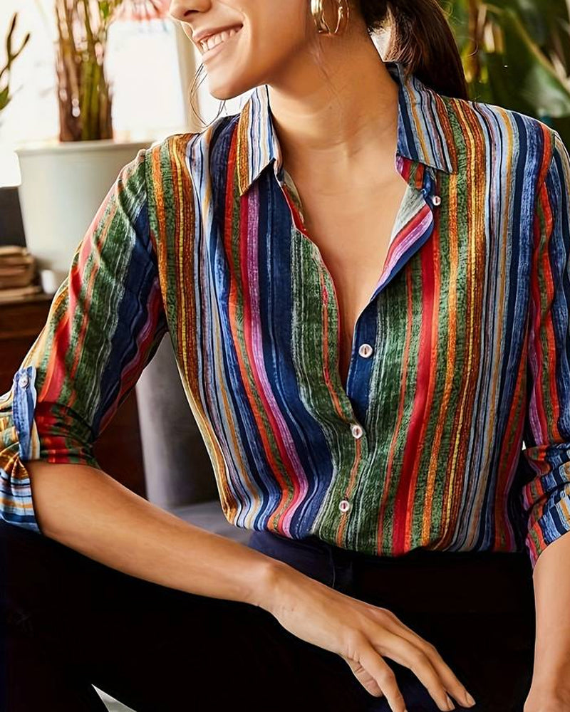 Blusa reversible de colores con botones