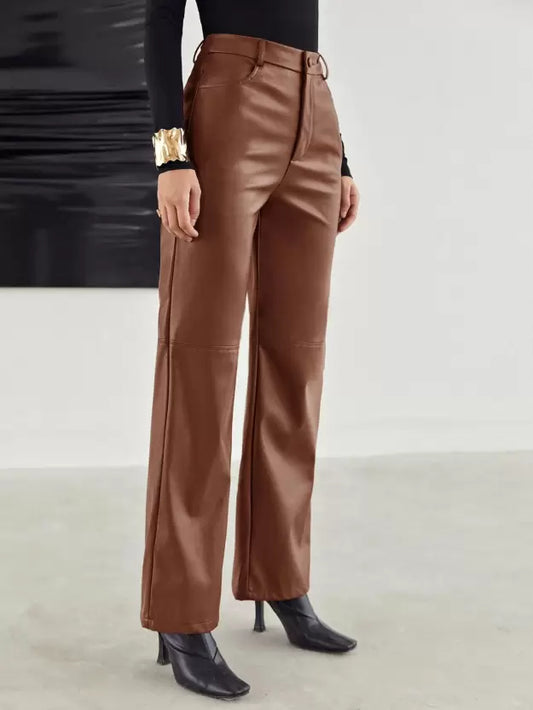 Pantalones de cuero para mujer