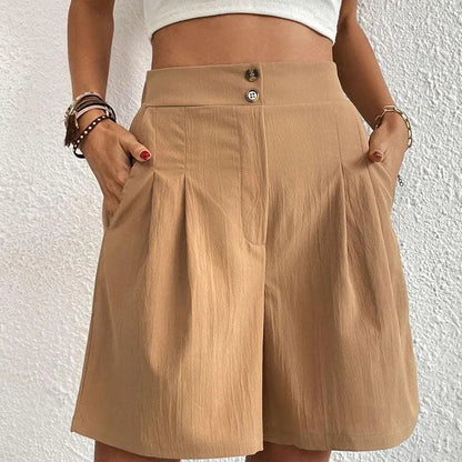 Pantalones cortos para mujer | A la moda | Cintura alta, ligeros, transpirables | Ideales para el verano