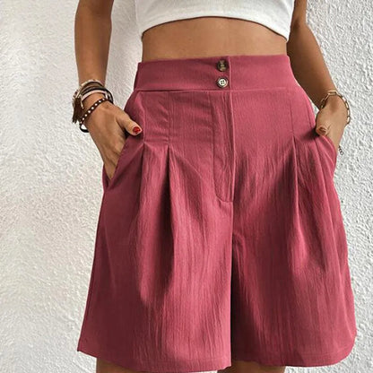 Pantalones cortos para mujer | A la moda | Cintura alta, ligeros, transpirables | Ideales para el verano