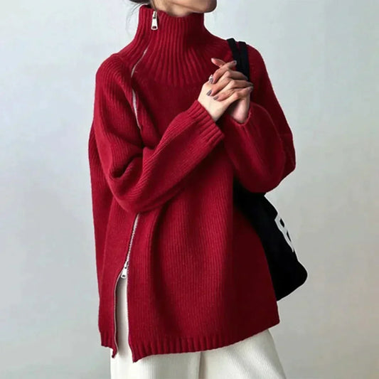 Jersey rojo de cuello alto Adeline