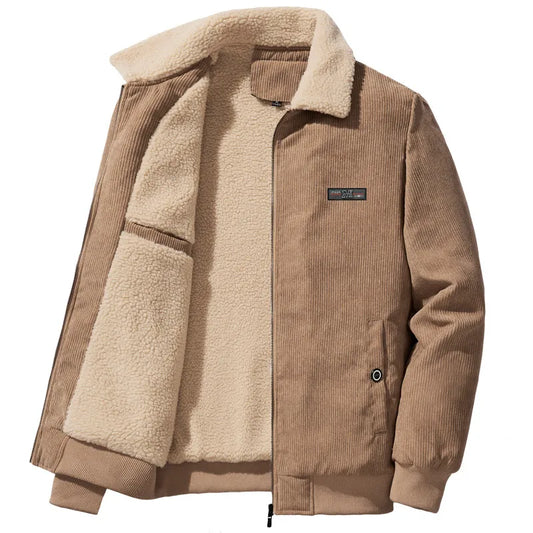 Henry | Abrigo de invierno de canalé con forro polar y cuello alto para hombre
