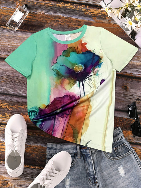 Fabienne - Camiseta de manga corta con estampado floral