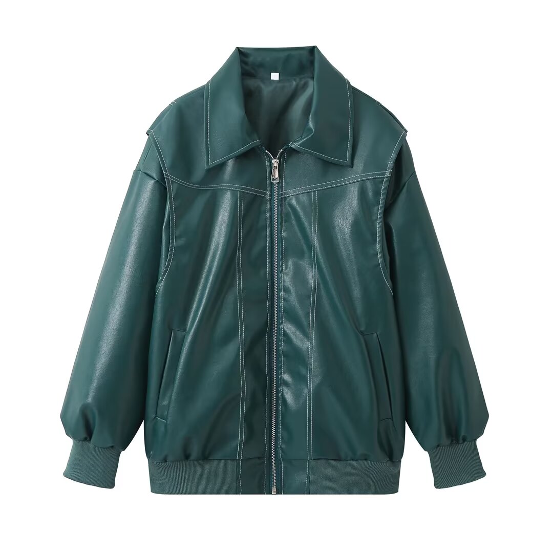 Élodie - Chaqueta de cuero oversize