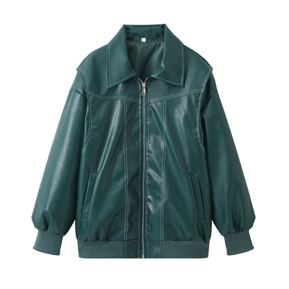 Élodie - Chaqueta de cuero oversize