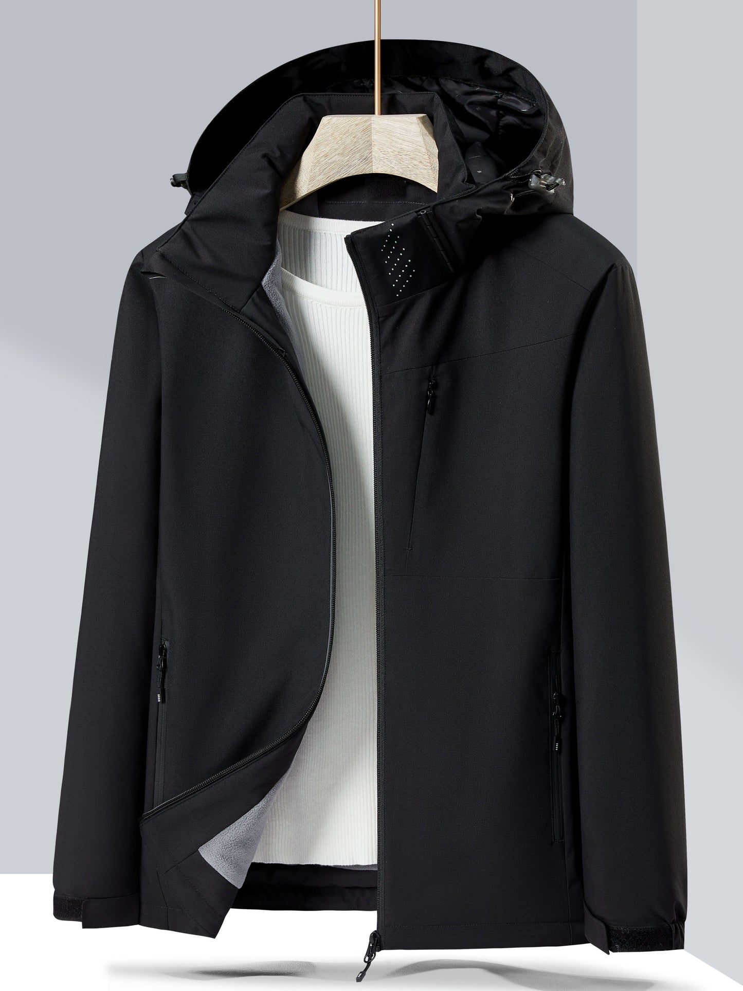 Elegante chaqueta de invierno de forro polar impermeable con capucha para mujer | Perfecta para actividades al aire libre