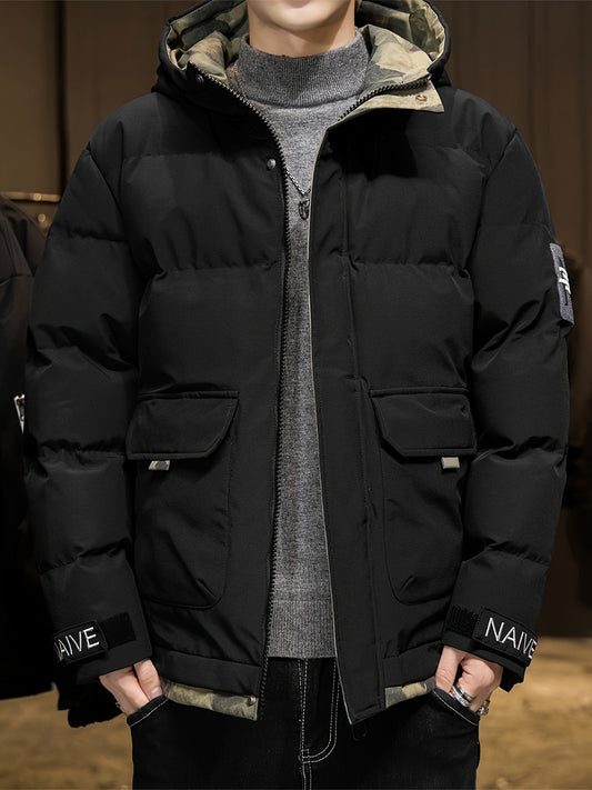 Elegante chaqueta de invierno con capucha para hombre | Perfecta para actividades al aire libre