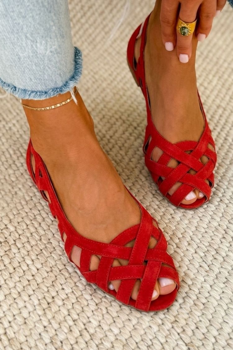 Buty Damskie Płaskie Ażurowe